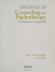 Cover of: Theories of counseling and psychotherapy by Elsie Jones-Smith