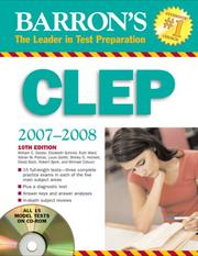 Cover of: Barron's CLEP 2007-2008 with CD-ROM (Barron's How to Prepare for the Clep College Level Examination Program) by William C. Doster, Elizabeth Schmid, Ruth Ward, Adrian W. Poitras