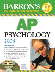 Barron's AP Psychology 2008 with CD-ROM (Barron's AP Psychology Exam (W/CD)) by Robert McEntarffer, Ed.D., Allyson J. Weseley