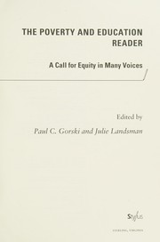 Cover of: Poverty and Education Reader: A Call for Equity in Many Voices