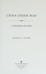 Cover of: China under Mao by Andrew G. Walder
