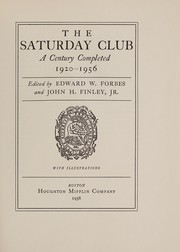 The Saturday Club by Edward Waldo Forbes