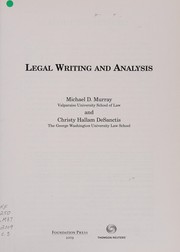Cover of: Legal writing and analysis