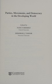 Cover of: Parties, Movements, and Democracy in the Developing World