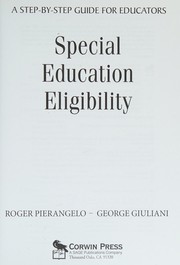 Cover of: Special education eligibility: a step-by-step guide for educators