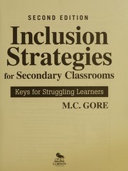 Cover of: Inclusion strategies for secondary classrooms by M. C. Gore