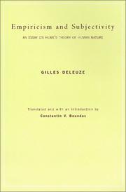 Empiricism and subjectivity by Gilles Deleuze