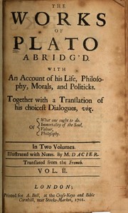 Cover of: The works of Plato abridg'd by Πλάτων