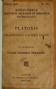 Cover of: Charmides, Laches, Lysis. by Πλάτων
