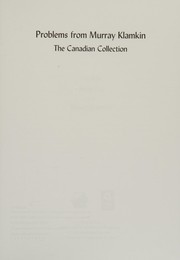 Cover of: Problems from Murray Klamkin: the Canadian collection