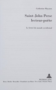 Cover of: Saint-John Perse lecteur-poète by Catherine Mayaux