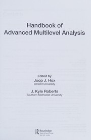 Cover of: Handbook of advanced multilevel analysis