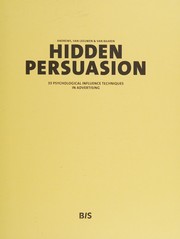 Cover of: Hidden Persuasion: 33 Psychological Influences Techniques in Advertising