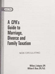 Cover of: A Cpa's Guide to Marriage, Divorce & Family Taxation