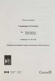 Languages in Canada by Brian R. Harrison