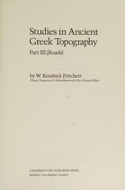 Cover of: Studies in ancient Greek topography.
