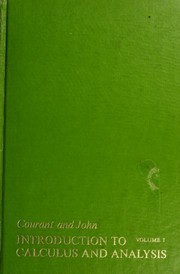 Cover of: Introduction to calculus and analysis by Richard Courant