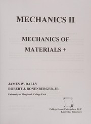 Cover of: Mechanics II: mechanics of materials +