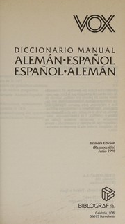 Cover of: Diccionario Manual Aleman Español