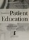 Cover of: Essentials of patient education