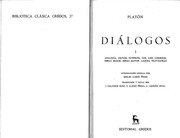 Cover of: Dialogos I by Πλάτων