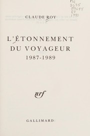 Cover of: L' Étonnement du voyageur: 1987-1989