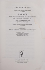 Cover of: The book of lies: which is also falsely called Breaks