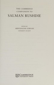 Cover of: The Cambridge companion to Salman Rushdie