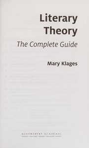 Cover of: Literary Theory: the Complete Guide