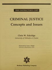Cover of: Criminal justice: concepts and issues