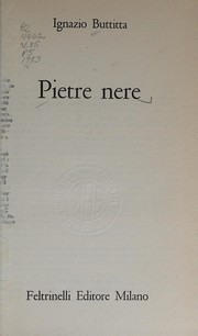 Cover of: Pietre nere
