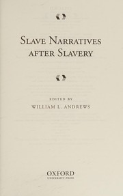 Cover of: Slave Narratives After Slavery