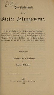 Cover of: Der Rechtsstreit über die Basler Festungswerke