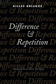 Cover of: Difference and repetition by Gilles Deleuze