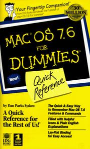 Cover of: Mac OS 7.6 for dummies quick reference