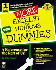 Cover of: More Excel 97 for Windows for dummies by Greg Harvey