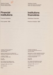 Cover of: FINANCIAL INSTITUTIONS - FINANCIAL STATISTICS by Statistics Canada