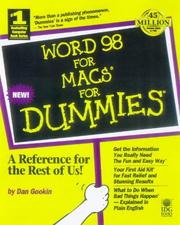 Cover of: Word 98 for Macs for dummies by Dan Gookin