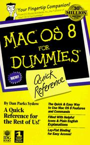 Cover of: Mac OS 8 for dummies by Dan Parks Sydow