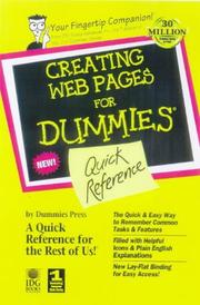 Cover of: Creating Web pages for dummies quick reference by Doug Lowe