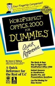Cover of: Wordperfect office 2000 for dummies. by Joyce J. Nielsen