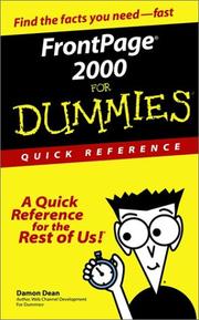 Cover of: FrontPage 2000 for dummies by Damon A. Dean