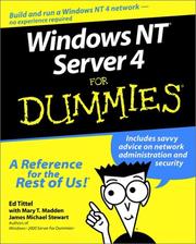 Cover of: Windows NT Server 4 for Dummies by Ed Tittel, Mary T. Madden, James Michael Stewart