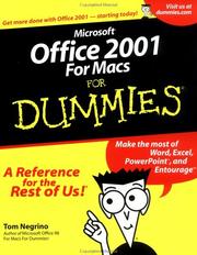 Cover of: Microsoft Office 2001 for Macs for Dummies | Tom Negrino