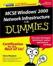 MCSE Windows 2000 Network Infrastructure for Dummies (with CD-ROM, covers by Glenn Weadock MCSE
