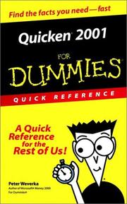 Cover of: Quicken 2001 for dummies quick reference