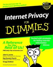 Cover of: Internet Privacy for Dummies by John R. Levine, Ray Everett-Church, Gregg Stebben