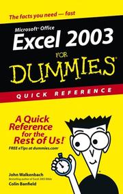 Cover of: Excel 2003 for Dummies Quick Reference