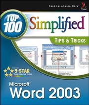 Cover of: Word 2003 : Top 100 Simplified Tips & Tricks