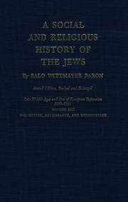 Cover of: A social and religious history of the Jews. by Salo Wittmayer Baron, Salo Wittmayer Baron